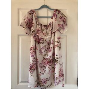 COC White/Floral Off The Shoulder Dress